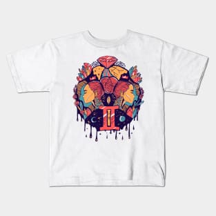 Retro Triad Mystic Gemini Kids T-Shirt